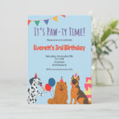 Paw-ty Heure Anniversaire Invitation (Debout devant)