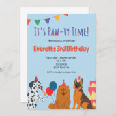 Paw-ty Heure Anniversaire Invitation (Devant / Derrière)