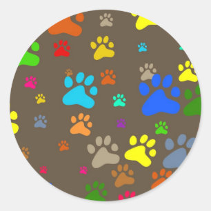 Paw Wallpaper Ronde Sticker
