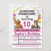 Pawesome Party; Katten en Puppies | Uitnodiging (Voorkant)