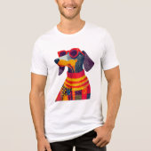 Pawfect Teckel Wienerdog Doxie Dogdad in stijl Tri-Blend Shirt (Voorkant)