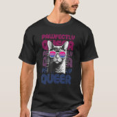 Pawfectly Queer  Cat With Sunglasses Bisexual Prid T-shirt (Voorkant)