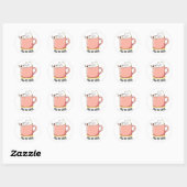 Pawfee Break Grappige Kat Koffie Pun Ronde Sticker (Vel)