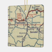 Pawhuska OK Retro Map Keramisch Ornament (Links)