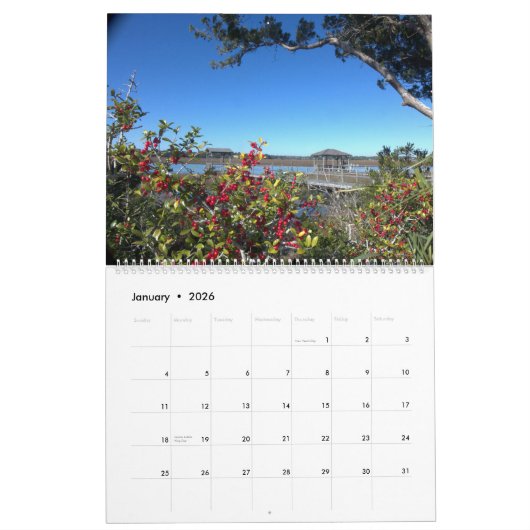 Pawleys Island grote muur kalender ontwerp 8 (Jan 2026)