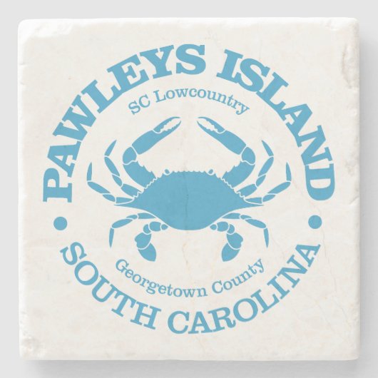 Pawleys Island (krab) Stenen Onderzetter (Voorkant)
