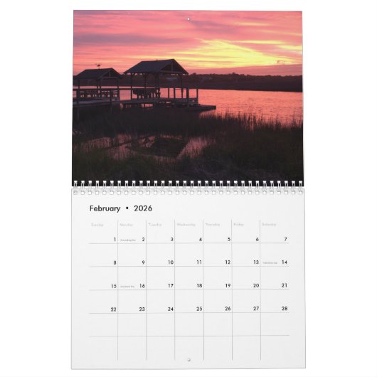 Pawleys Island Wall Calendrier Conception 8 (Feb 2026)