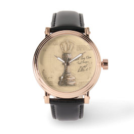 Pawn King, ouderwetse  schaakspeler cadeau Horloge