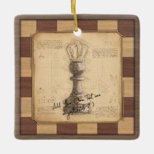"Pawn King / Queen" schaakbordspeler cadeau Keramisch Ornament