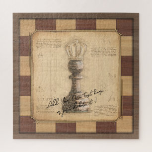 "Pawn King / Queen" schaakbordspeler cadeau Legpuzzel