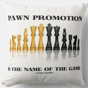 Pawn Promotion is de naam van het spel Chess Humor Kussen