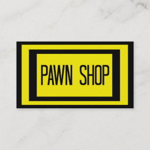 Pawn Shop Carte de visite noir et jaune