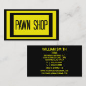 Pawn Shop Carte de visite noir et jaune (Devant / Derrière)