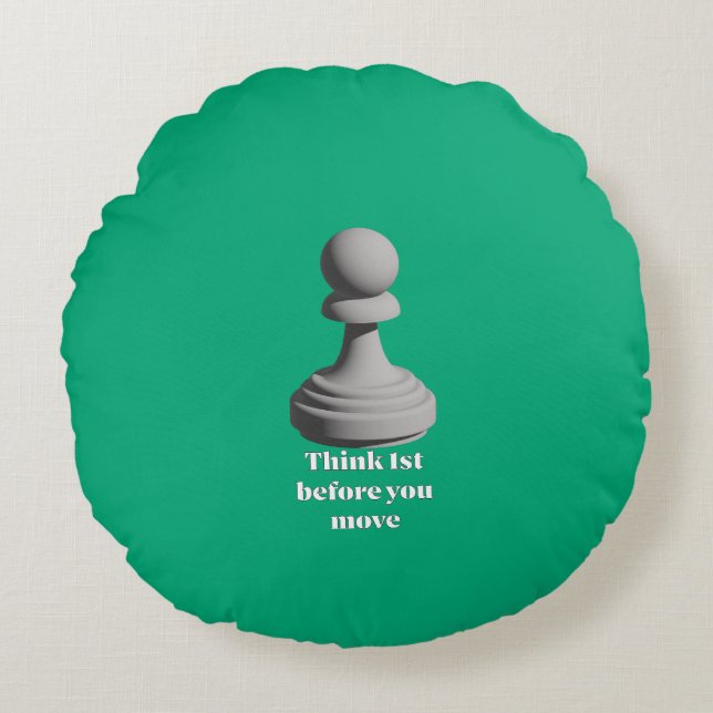 Pawn_Think_1st Rond Kussen (Voorkant)