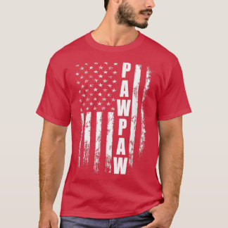 Pawpaw Gift America vlag Gift voor Men Vaderdag T-shirt
