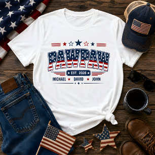 PawPaw Opgericht 2026 Amerikaanse Vlag Aangepaste T-shirt