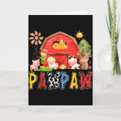 Pawpaw Red Farm Cow Birthday Boy Matching Family P Kaart (Voorkant)