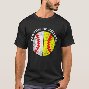 PawPaw van Ballers Grappige honkbal Softbal Paw Pa T-shirt