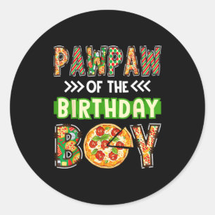 Pawpaw van de jongen verjaardag jongen pizza liefh ronde sticker