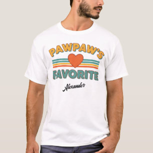 Pawpaw's Favoriete Vintage Eenvoudige Script Naam T-shirt