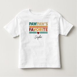 Pawpaw's Favorite Retro Simple Modern Script Name Kinder Shirts