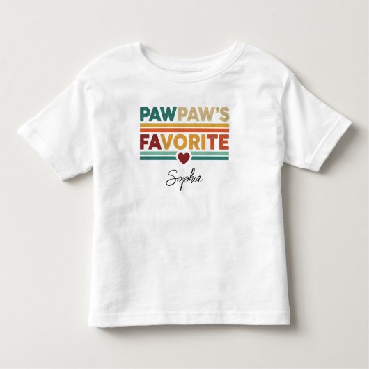 Pawpaw's Favorite Retro Simple Modern Script Name Kinder Shirts (Voorkant)