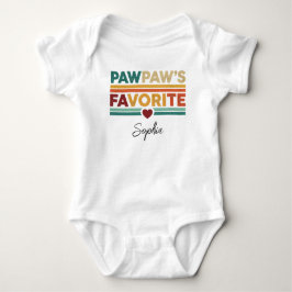 Pawpaw's Favorite Retro Simple Modern Script Name Romper
