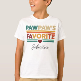 Pawpaw's Favorite Retro Simple Modern Script Name T-shirt