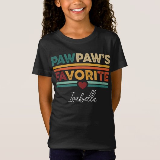 Pawpaw's Favorite Retro Simple Modern Script Name T-shirt (Voorkant)