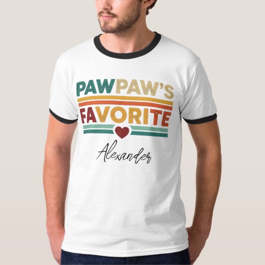 Pawpaw's Favorite Retro Simple Modern Script Name T-shirt (Voorkant)