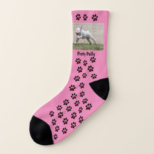 Pawprint Custom Dog Photo Socks - Add Picture (Gauche - extérieur)