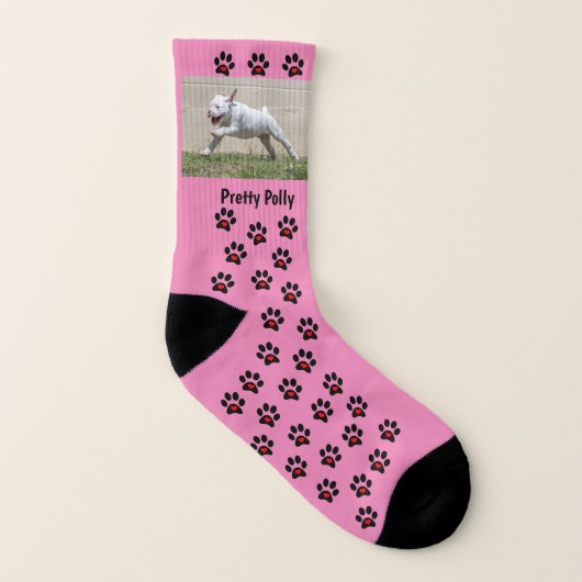 Pawprint Custom Dog Photo Socks - Add Picture (Gauche intérieur)