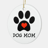 Pawprint Dog Mama Keramisch Ornament (Links)