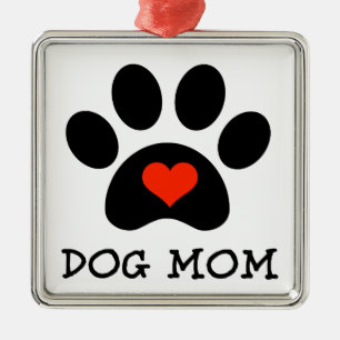 Pawprint Dog Mama Metalen Ornament