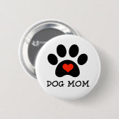 Pawprint Dog Mama Ronde Button 5,7 Cm (Voorkant /achterkant)
