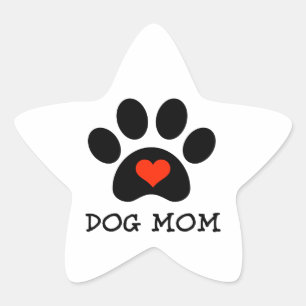 Pawprint Dog Mama Ster Sticker
