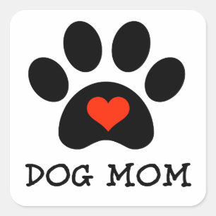 Pawprint Dog Mama Vierkante Sticker