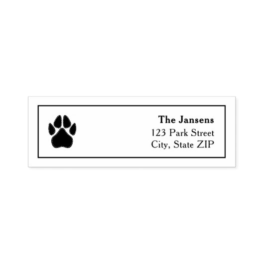 Pawprint eenvoudig adres  zelfinktende stempel (Design)