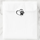PawPrint- en Heart-ontwerp Ronde Sticker (Tas)