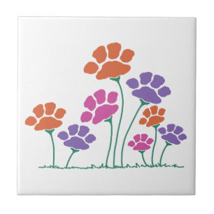 Pawprint Flower Garden Tegeltje
