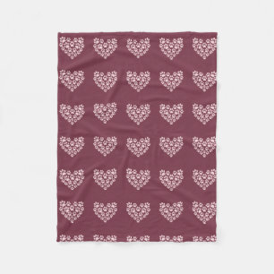 Pawprint hart fleece deken
