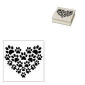 Pawprint hart 	rubberstempel (Gestempeld)