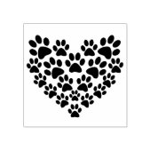 Pawprint hart 	rubberstempel (Afrduk)