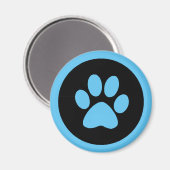 Pawprint Magnet in Blauw en Zwart Magneet (Voorkant / Achterkant)