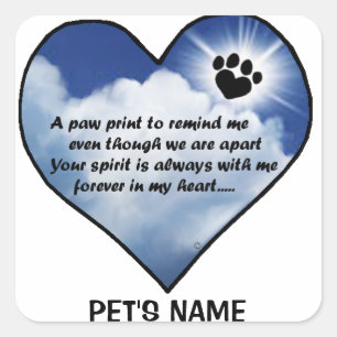 Pawprint Memorial Gedicht Vierkante Sticker