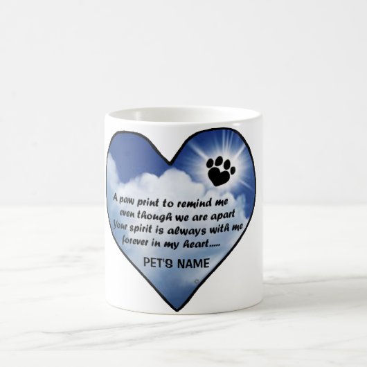 Pawprint Memorial Poem Koffiemok (Center)
