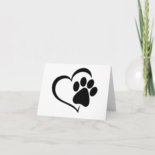 PawPrint met hartontwerp GEPERSONALISEERDE Kaart (Voorkant)
