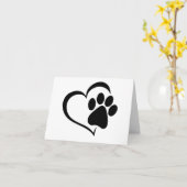 PawPrint met Heart Design BLANK Kaart (Gele Bloem)