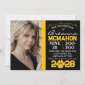 Pawprint noir & or Graduation Photo Invitation (Devant)
