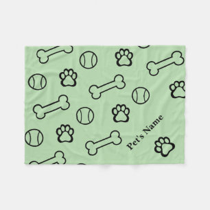 Pawprint personnalisé et couvertures de chien os